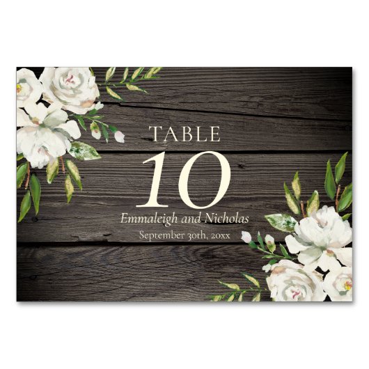 Numéro De Table Bois de grange rustique (Dos)