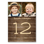 Numéro De Table Bois de grange rustique à travers les années Photo (Dos)