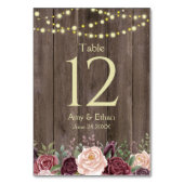 Numéro De Table Bois floral rose rustique (Par défaut)