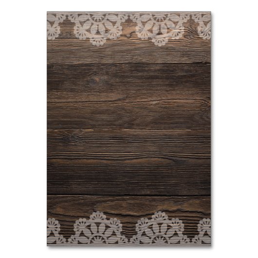 Numéro De Table Bois rustique Floral String lumières Mariage (Dos)