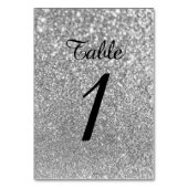 Numéro De Table Bokeh Paillettes Argent Calligraphie Moderne (Dos)