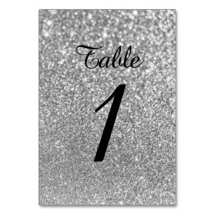 Numéro De Table Bokeh Silver Parties scintillant Moderne Calligrap