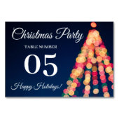 Numéro De Table Bokeh Tree Lights, Noël (Devant)