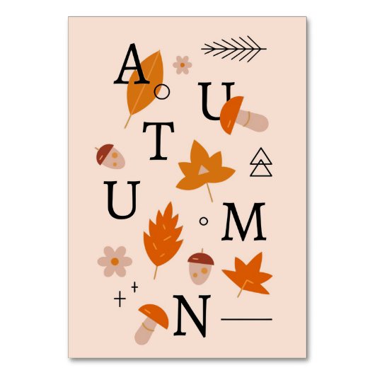Numéro De Table Bon thanksgiving Alphabet d'automne (Par défaut)