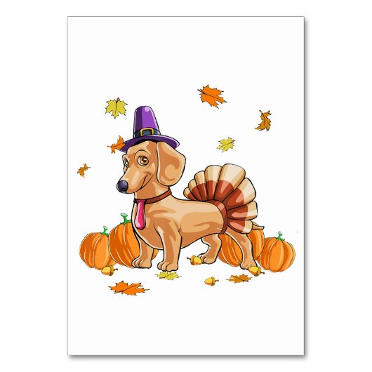 Numéro De Table Bon thanksgiving Dachshund Turquie Costume T Fun (Par défaut)