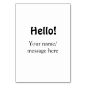 Numéro De Table Bonjour ajouter un message de nom simple minimum é (Dos)