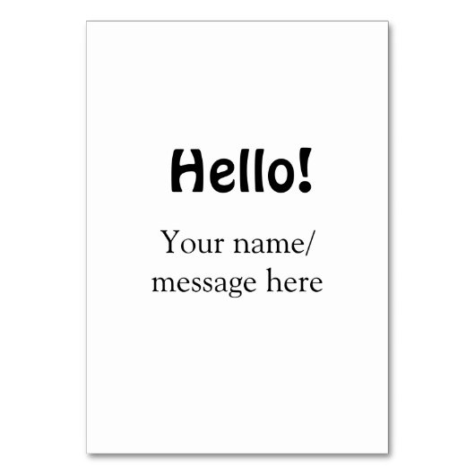 Numéro De Table Bonjour ajouter un message de nom simple minimum é (Par défaut)