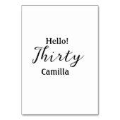 Numéro De Table Bonjour trente anniversaire nom simple minimal élé (Dos)