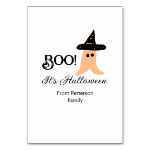 Numéro De Table Boo c'est Halloween du nom de famille orange fantô