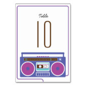 Numéro De Table Boombox Indie Mixtape Mariage violet / bleu (Dos)