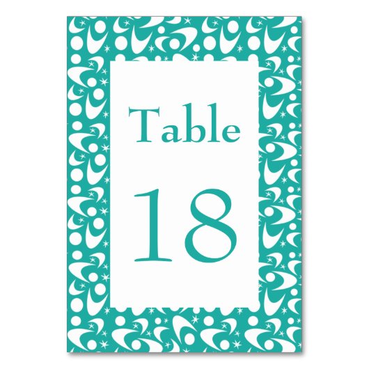 Numéro De Table Boomerangs du milieu du siècle (Par défaut)