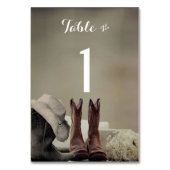 Numéro De Table Boots de Cowboy Western Rustic Mariage Numéros de  (Dos)