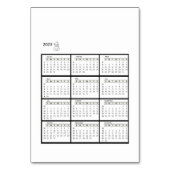 Numéro De Table bordkalender (Par défaut)