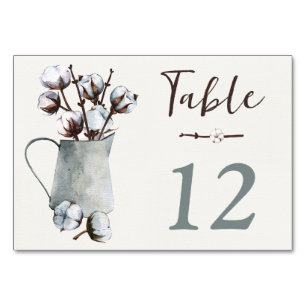 Numéro De Table Bords de coton dans le Mariage de goujon