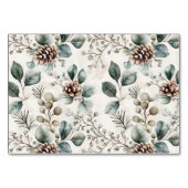 Numéro De Table Bordure botanique rustique verte sereine (Dos)