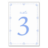 Numéro De Table Bordure Coastal Chic Shell Elegant Mariage Bleu (Dos)