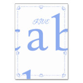 Numéro De Table Bordure Coastal Chic Shell Elegant Mariage Bleu (Dos)