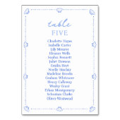 Numéro De Table Bordure Coastal Chic Shell Elegant Mariage Bleu (Par défaut)