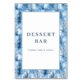 Numéro De Table Bordure d'arbre d'hiver bleu fantaisiste (Dos)