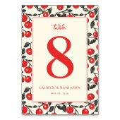 Numéro De Table Bordure de Cerise Rouge Joyeuse (Dos)
