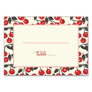 Numéro De Table Bordure de Cerise Rouge Ludique