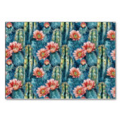 Numéro De Table Bordure de fleurs de cactus sarcelle enjouée (Dos)