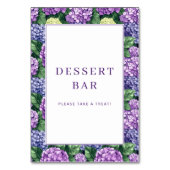 Numéro De Table Bordure de Hortensias Fleuris Violets Joyeux (Dos)