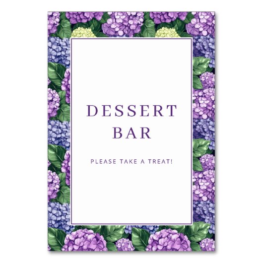 Numéro De Table Bordure de Hortensias Fleuris Violets Joyeux (Par défaut)