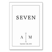 Numéro De Table Bordure de Mariage minimale du monogramme noir bla (Par défaut)