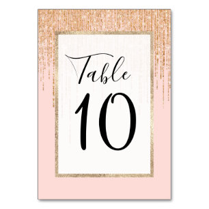 Numéro De Table Bordure de Parties scintillant brillante en or ros