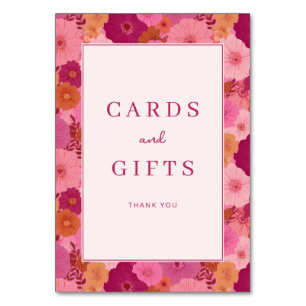 Numéro De Table Bordure de reconnaissance florale rose romantique