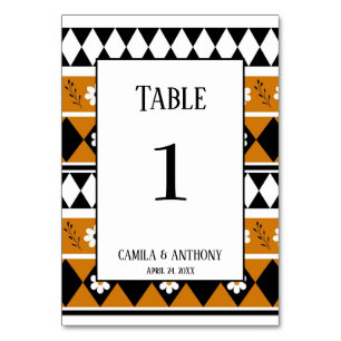 Numéro De Table Bordure Fleur Diamant Boho Motif Floral