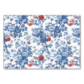 Numéro De Table Bordure Florale Bleue Élégante (Dos)
