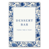 Numéro De Table Bordure florale bleue enjouée (Dos)