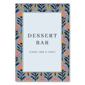 Numéro De Table Bordure florale bleue joyeuse (Dos)