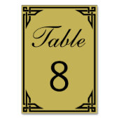 Numéro De Table Bordure Gold Art Déco Numéros de tableau recto ver (Par défaut)