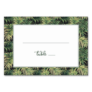 Numéro De Table Bordure Palmier Tropical Vert Frais