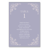 Numéro De Table Bordure Vintage Lavendar violet (Dos)