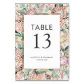 Numéro De Table Botanical Eucalyptus Pampas Grass Proteas Wedding (Dos)