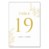 Numéro De Table Botanical Faux Gold Modern Wedding Table Number (Dos)