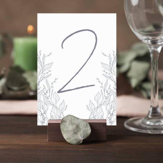 Numéro De Table Botanical Wedding Reception Table Number Card