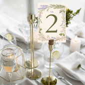 Numéro De Table Botanical Wedding Table Number Card
