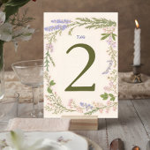 Numéro De Table Botanical Wedding Table Number Card