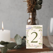 Numéro De Table Botanical Wedding Table Number Card