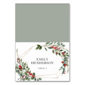 Numéro De Table Botanical Winter Greenery Red Berries Wedding (Par défaut)