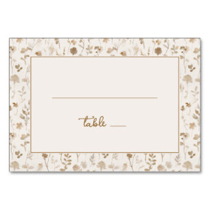 Numéro De Table Botanique Beige Serein