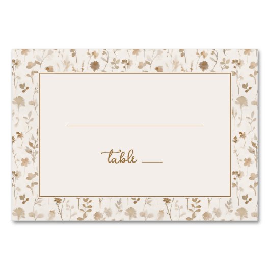 Numéro De Table Botanique Beige Serein (Devant)