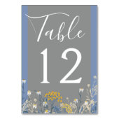 Numéro De Table Botanique de marguerite Floral Jaune & Mariage ble (Dos)