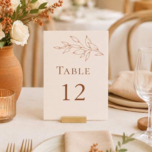 Numéro de table botanique en terre cuite et ivoire