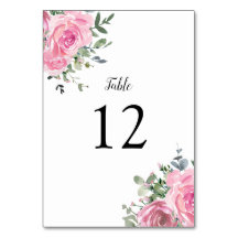 Numéro de table botanique Eucalyptus Rose Poussiér